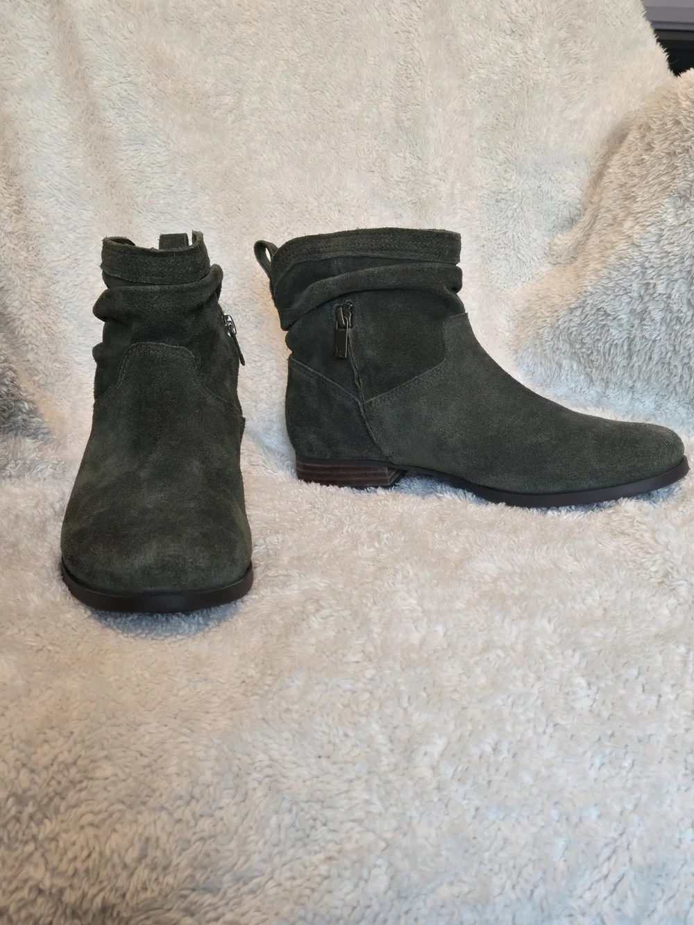 UGG Olive Green Suede Ankle Booties